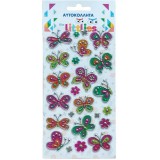 Luna The Littlies: Színes pillangók 3D pufi matrica szett 10x22cm-es íven