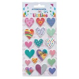 Luna The Littlies: Szívecske mintás 3D pufi matrica szett 10x22cm-es íven