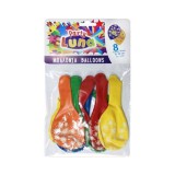 Luna: Tüzijáték mintás színes lufi 8db-os szett