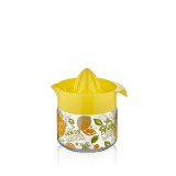 Luxplastic IRIS C-00203 Fresia mintás citromfacsaró üveg tárolóval 300ml, narancs vagy citromsárga színű