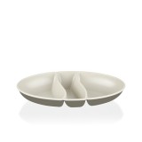 Luxplastic IRIS L-00517 dupla színű snack tál, zöld, szürke, beige (L-00517)