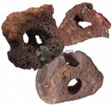 Lyukas barna lávakő - Akvárium dekoráció (3 lyukkal; 15 - 25 cm)