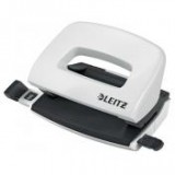 Lyukasztó, kétlyukú, 10 lap, fém, mini, LEITZ "Nexxt Wow", fehér