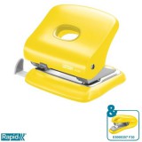 Lyukasztó, kétlyukú, 30 lap, RAPID "FC30", élénk sárga