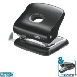 Lyukasztó, kétlyukú, 30 lap, RAPID "FC30", fekete