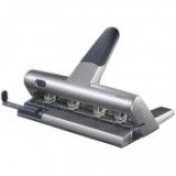 Lyukasztó, nagyteljesítményű, négylyukú, 30 lap, LEITZ "5114", ezüst