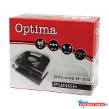 Lyukasztó OPTIMA H-20 2 lyukú fém 20 lap fekete
