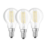 Ledvance Osram Base átlátszó üveg búra/4W/470lm/2700K/E14 LED kisgömb izzó 3 db