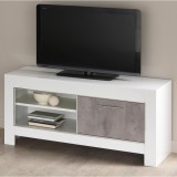LM Modena Day TV szekrény, 112 cm - szürke márvány-fehér