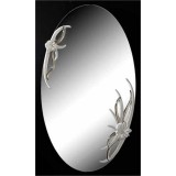 Lorenzon Ovális kerámia tükör 2 díszítéssel - fehér, platina