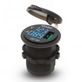 M.N.C. USB aljzat, szivargyújtó helyére építhető, kijelzővel(12/24V) 54927BL