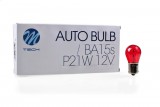 M-Tech BA15s S25, piros halogén izzó 12V - 21W - 1db