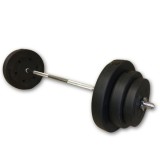 m-tech ECO SET 40kg-os kétkezes súlyzókészlet 120cm-es krómozott acél súlyzórúddal, cementtöltetű tárcsákkal