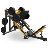 m-tech (FRE) SH-46 Lábtológép (linear leg press) - tárcsasúlyos, sárga-fekete színben