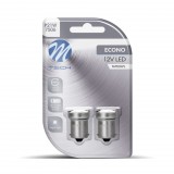 M-Tech LED izzó - 12V BA18S, piros - párban