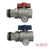 m-tech UniTherm hollandis KB egyenes golyóscsap szett hőmérővel, sárgaréz, krómozott 1" (párban)