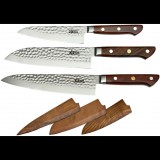 MaceMaker FUJI SanMai Konyhai kés szett fa tokkal, 3 db (8594176645278)