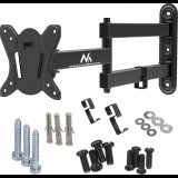 Maclean MC-417 Full Motion TV Monitor Wall Mount 13-32" 30kg max. VESA 100x100 Black Powder Coated Universal Holder Bracket Adjustable Wall Distance Rotating Tilting (MC-417)