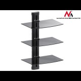 Maclean MC-664 360x283.5x557 DVD-PS3-Xbox fali tartó 3-as polc 8 kg üveg - Fekete (MC-664)