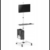 Maclean MC-793 W 17"-32" LCD TV / Monitor gurulós padló tartó állvány - Fehér (MC-793 W)