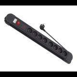 Maclean MCE11 Túlfeszültség védő elosztó 8 aljzatos 1.5m - Fekete (MCE11)