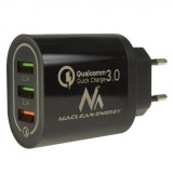 Maclean MCE479W hálózati töltő 3xUSB QC3.0 30W fekete