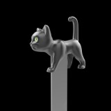 Macska, fekete - Fém könyvjelző