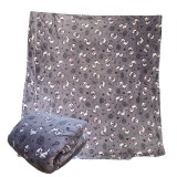 Macskarisztokrata mintás wellsoft pléd, 200 x 230 cm, szürke