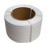 Magas minőségű Pántszalag, PP, műanyag, fehér, 5mm, 6500m/tekercs, 0,45mm, 10,1kg/tekercs, automata gépekhez