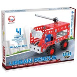 Magic Toys 4 az 1-ben fém mentőautó 121db-os építőkészlet