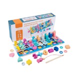 Magic Toys 6 az 1-ben színes fa készségfejlesztő játék számokkal és formákkal