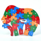 Magic Toys ABC fa oktató elefántos puzzle