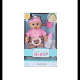 Magic Toys Baba rózsaszín pólóban kiegészítőkkel 30cm-s