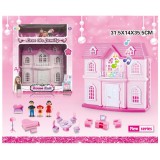 Magic Toys Babaház bútorokkal, babákkal, hangokkal és fényekkel 31x14x35,5cm