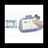 Magic Toys Bálna formájú lila mágneses rajztábla nyomdákkal