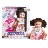 Magic Toys Barna hajú pisilős baba hajszárítóval, bilivel és kiegészítőkkel