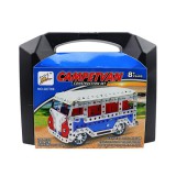 Magic Toys Campervan busz modell fém építőjáték 348db-os szett bőröndben