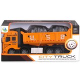 Magic Toys City Truck: Négytengelyes fém teherautó modell billencses felépítménnyel - fénnyel és hanggal