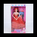 Magic Toys Comely Girl 28cm-es divatbaba piros estélyi ruhában kiegészítőkkel