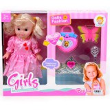 Magic Toys Copfos baba tiarával és kiegészítőkkel 25cm
