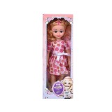 Magic Toys Divat baba virágos ruhában hanggal 46cm-es