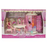 Magic Toys Divatbaba gardróbbal és kiegészítőkkel