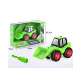 Magic Toys DIY csináld magad összeszerelhető homlokrakodó munkagép zöld színben