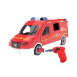 Magic Toys DIY csináld magad összeszerelhető tűzoltóautó fény és hang effektekkel 63db-os készlet