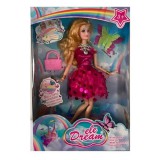 Magic Toys Dream Girl divatbaba pink koktélruhában kiegészítőkkel 29cm