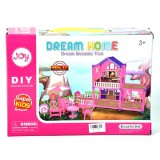Magic Toys Dream Home pink építhető babaház kiegészítőkkel