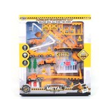 Magic Toys Építőipari játékszett helikopterrel, benzinkúttal és kiegészítőkkel