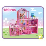 Magic Toys Építsd magad! babaház babával és kiegészítőkkel 129db-os játékszett
