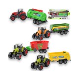 Magic Toys Farm Set: Mezőgazdasági traktor utánfutóval négyféle változatban 22cm