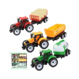 Magic Toys Farmer Truck: Három részes farmer traktor szett utánfutóval 28cm